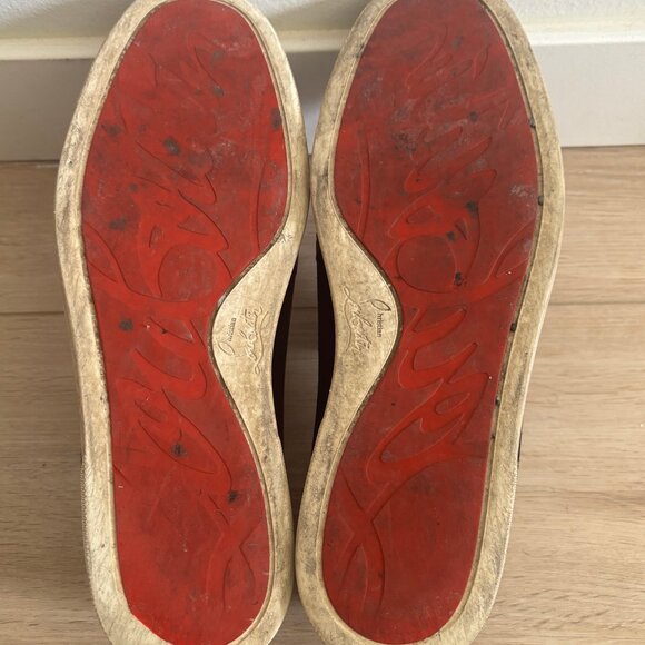 Christian Louboutin Applique Love Black Suede Loafers Slip on Sneakers 43 US 10 - Picture 12 of 16